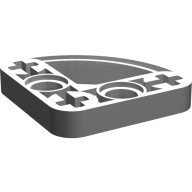 Lego rameno tenké 3x3 tvar písmene D, světle šedá (4128601)